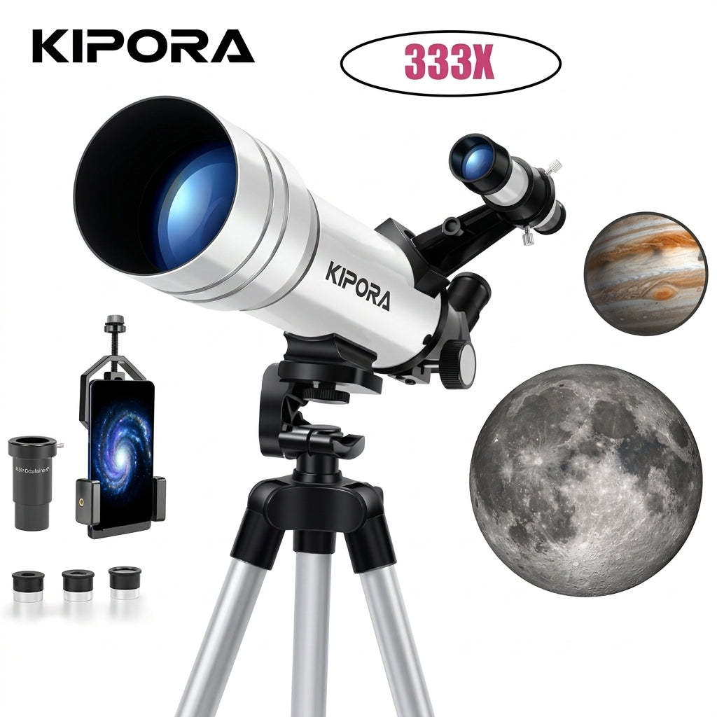 Télescope Astronomique HD 70/400 – Haute Puissance de Grossissement Kipora