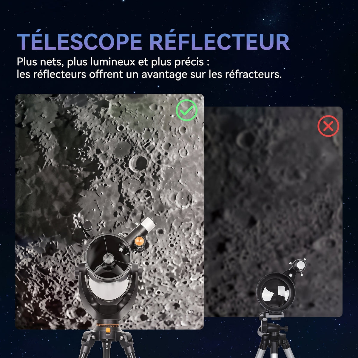 Télescope réflecteur Kipora 114 mm – Explorez le ciel étoilé