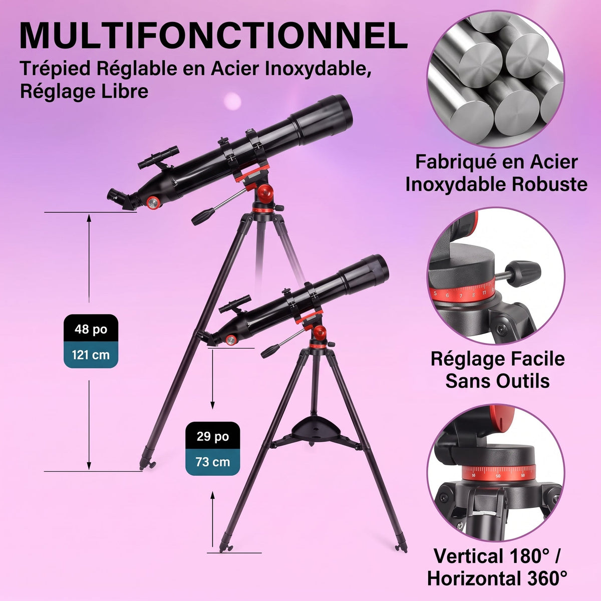 Télescope réfracteur Kipora 90/900