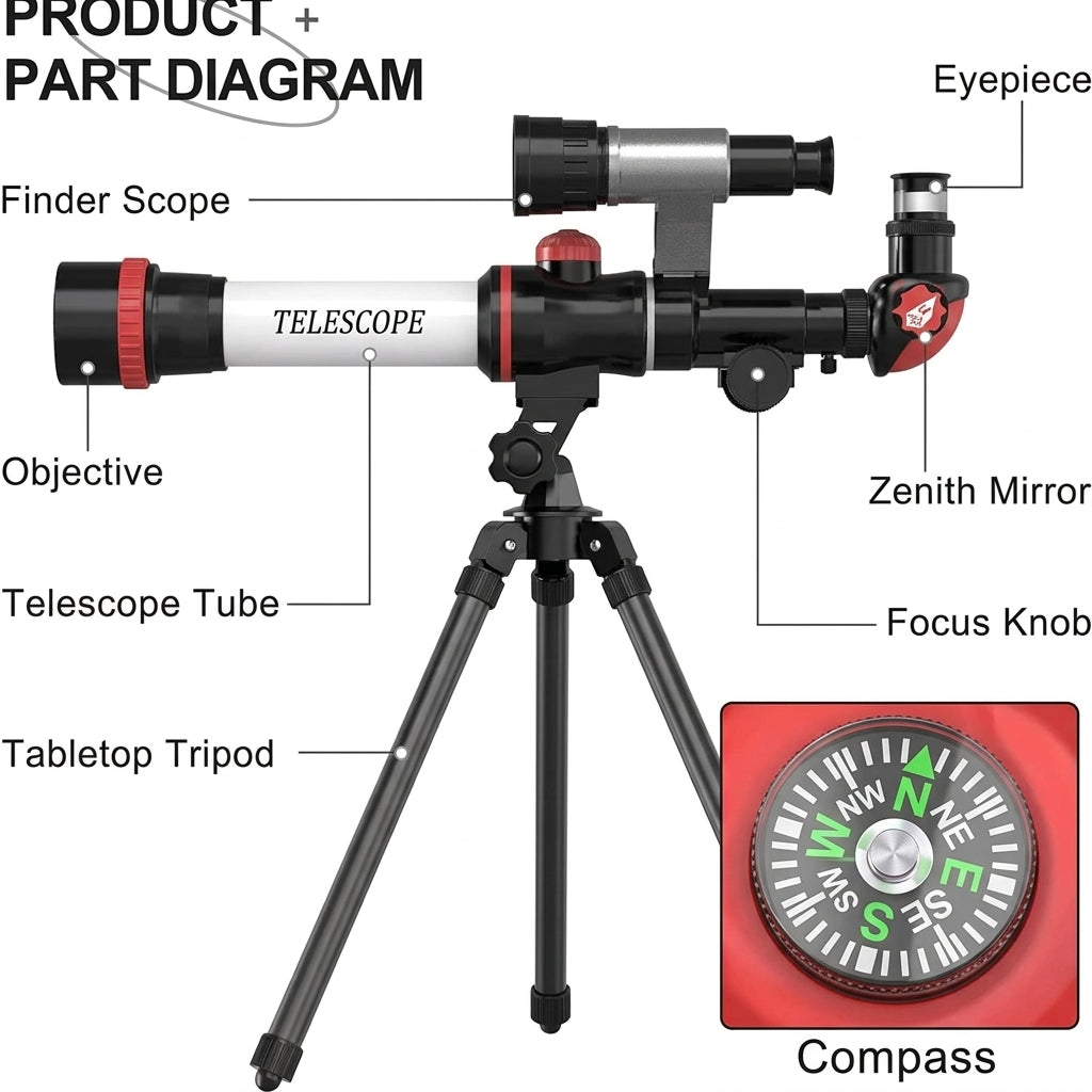 Télescope astronomique scientifique à haute puissance d'agrandissement HD Kipora