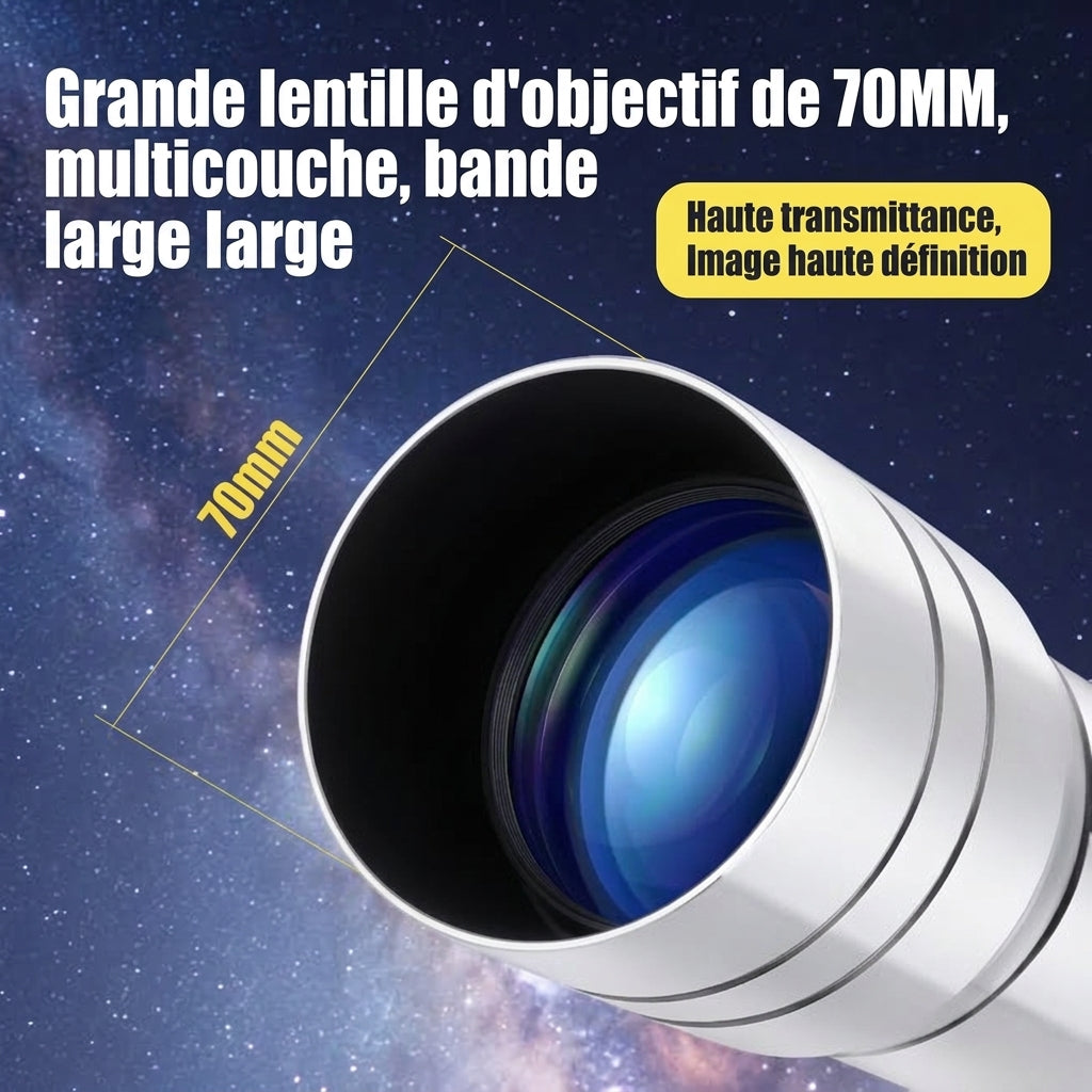 Télescope Astronomique HD 70/400 – Haute Puissance de Grossissement Kipora