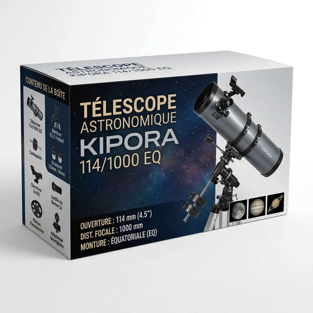 Télescope Astronomique Kipora 114/1000 EQ – 114 mm Kipora